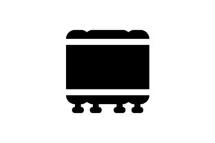 Bed Screen Glyph Icon: Graphics and Icons for Digital Sellers