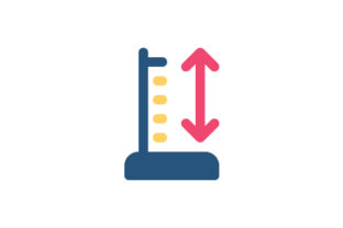 Measure Height Flat Icon for Graphics and Icons
