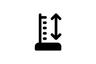 Measure Height Glyph Icon Graphics and Icons